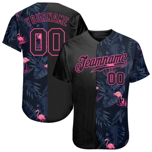 3DPattern0002 Custom 3D Pattern Design Flamingo Authentic Baseball Jersey