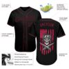 Custom 3D Pattern Design Soldier Skull On American Flag Authentic Baseball Jersey