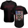 Custom 3D Pattern Design Skull Uncle Sam American Flag Authentic Baseball Jersey