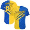 Custom 3D Pattern Design Ukrainian Flag Authentic Baseball Jersey