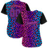 Custom Purple Purple-Pink 3D Pattern Design Leopard Authentic Baseball Jersey