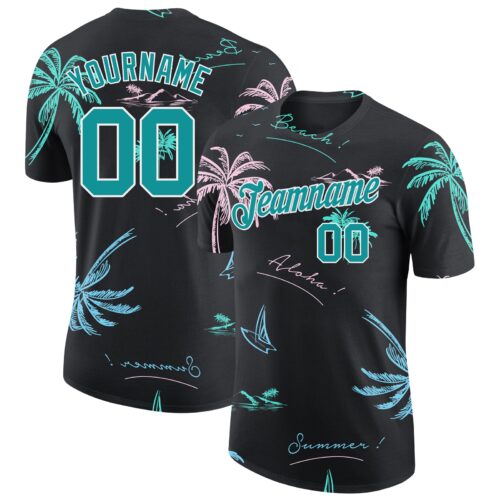 3DPattern0738 Custom 3D Pattern Design Hawaii Palm Trees Performance T-Shirt