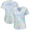 Custom 3D Pattern Design Abstract Trendy Holographic Vaporwave Style Authentic Baseball Jersey