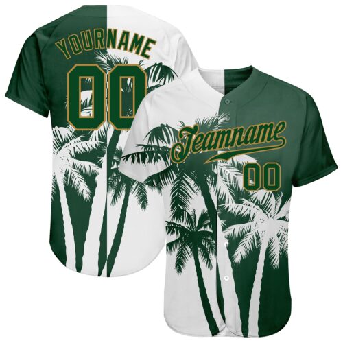 3DPattern0931 Custom 3D Pattern Design Hawaii Coconut Trees Authentic Baseball Jersey