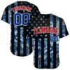 Custom Camo Royal Red-White 3D Salute To Service American Flag Authentic Baseball Jersey