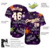 Custom 3D Pattern Happy Halloween Spiders Authentic Baseball Jersey
