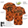 Custom 3D Pattern Happy Halloween Black Cats Spiders Authentic Baseball Jersey