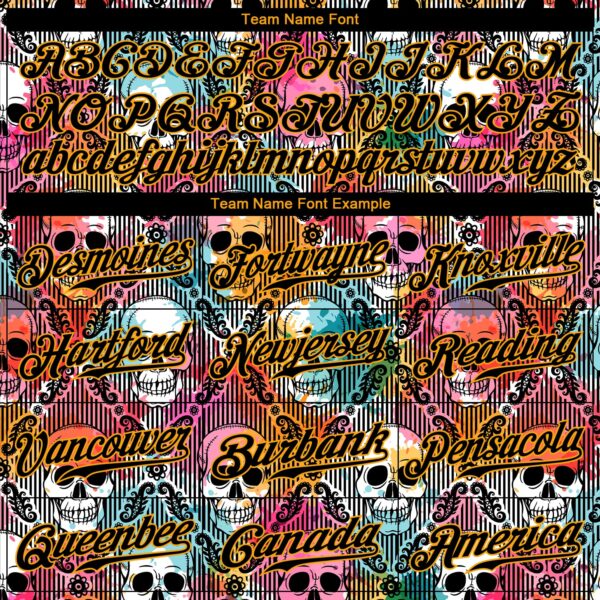 Custom 3D Pattern Halloween Skulls Authentic Baseball Jersey