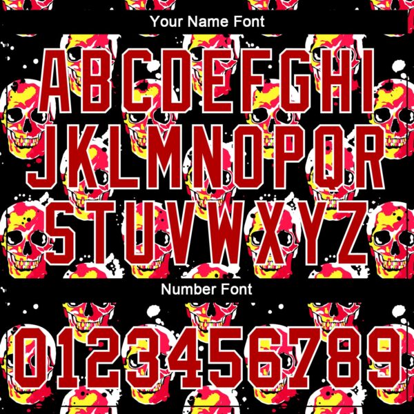 Custom 3D Pattern Halloween Skulls Authentic Baseball Jersey