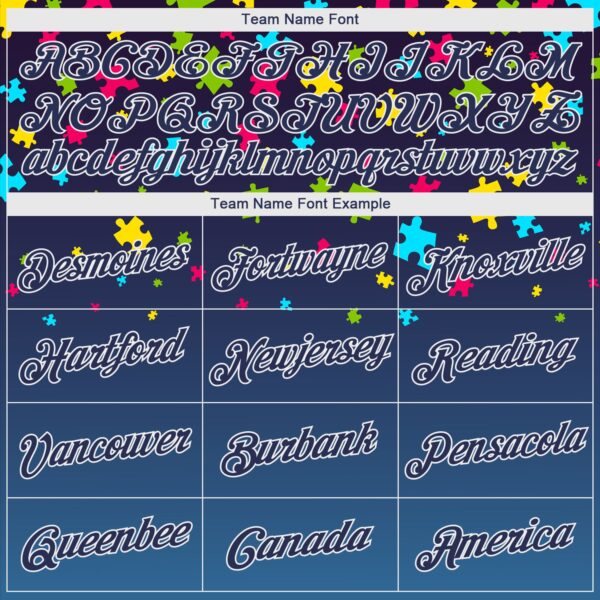 Custom Stitched Autism Supporter Awareness Puzzle Pieces Navy-White 3D Pattern Design Sports Pullover Sweatshirt Hoodie