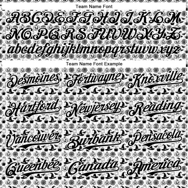 Custom White Black 3D Halloween Pumpkin Doodle Party Costume Ideas Authentic Baseball Jersey