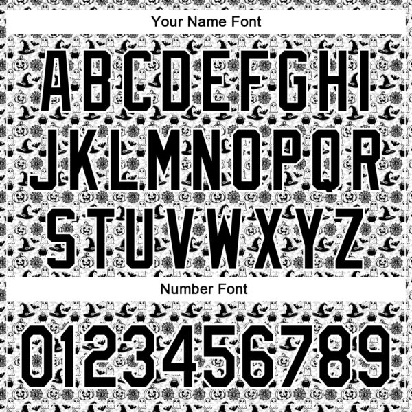 Custom White Black 3D Halloween Pumpkin Doodle Party Costume Ideas Authentic Baseball Jersey