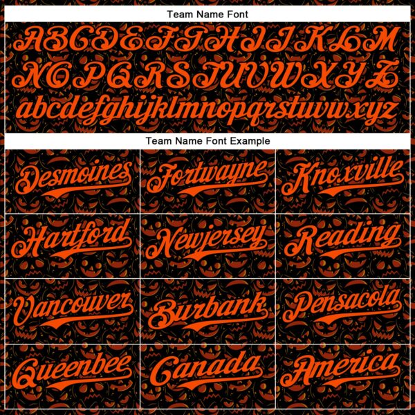 Custom Black Orange 3D Halloween Pumpkin Party Costume Ideas Authentic Baseball Jersey