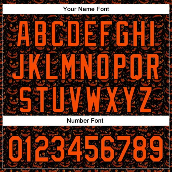 Custom Black Orange 3D Halloween Pumpkin Party Costume Ideas Authentic Baseball Jersey