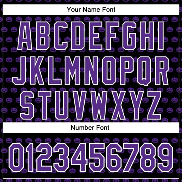 Custom Black Purple-White 3D Halloween Pumpkin Party Costume Ideas Authentic Baseball Jersey