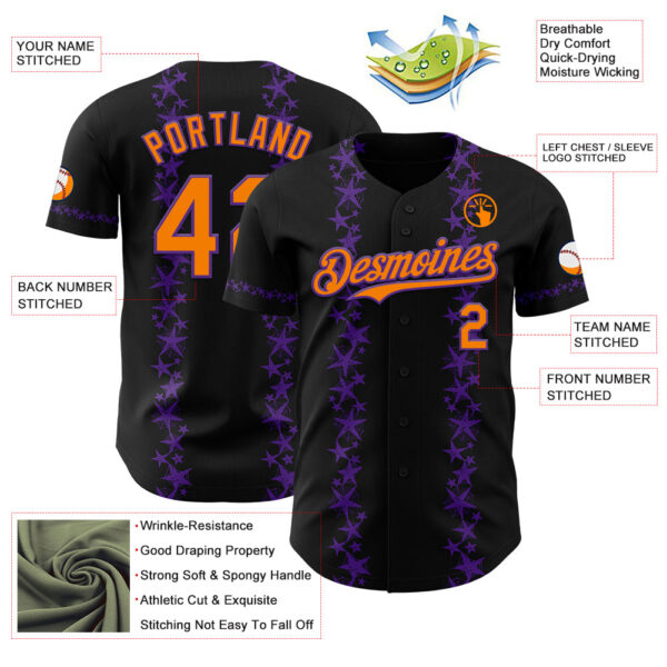 Custom Black Bay Orange-Purple 3D Halloween Spider Net Party Costume Ideas Authentic Baseball Jersey