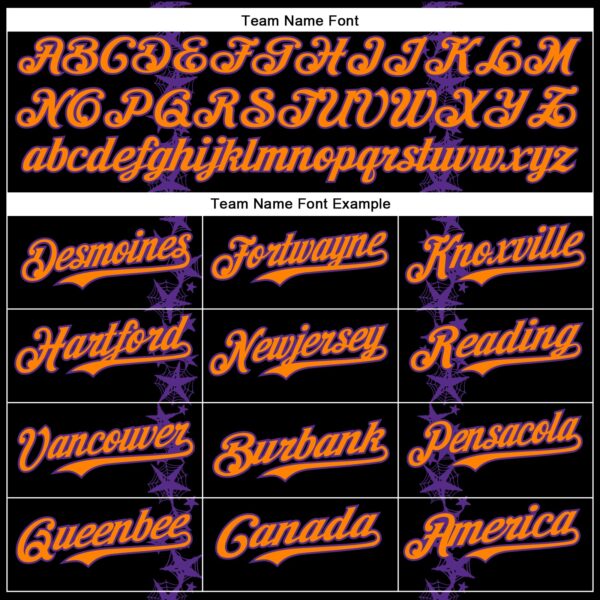 Custom Black Bay Orange-Purple 3D Halloween Spider Net Party Costume Ideas Authentic Baseball Jersey