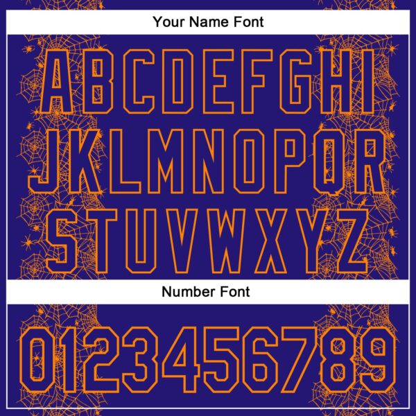 Custom Dark Purple Bay Orange 3D Halloween Spider Net Party Costume Ideas Authentic Baseball Jersey