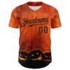 Custom Orange Black 3D Halloween Pumpkin Party Costume Ideas Authentic Baseball Jersey