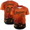 Custom Orange Black 3D Halloween Pumpkin Party Costume Ideas Authentic Baseball Jersey