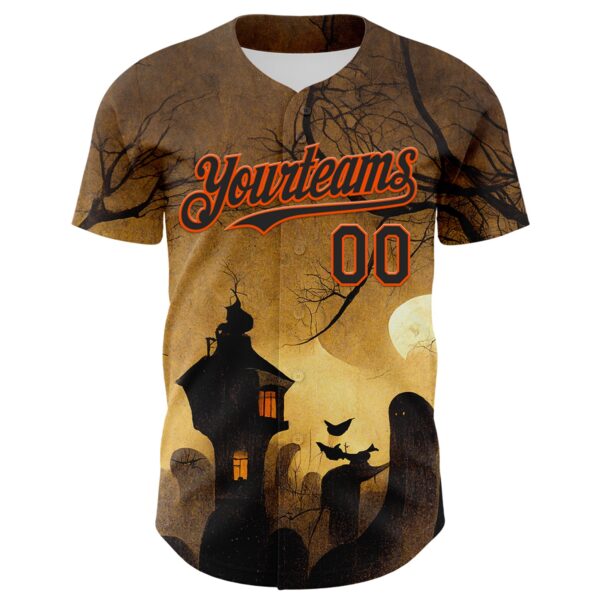 Custom Yellow Black-Orange 3D Halloween Horror Night Trick Treat Party Costume Ideas Authentic Baseball Jersey