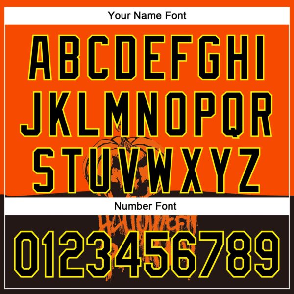 Custom Orange Black Pinstripe Light Yellow 3D Halloween Pumpkin Party Costume Ideas Authentic Baseball Jersey