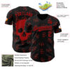 Custom Black Red 3D Halloween Skull Horror Night Trick Treat Party Costume Ideas Authentic Baseball Jersey