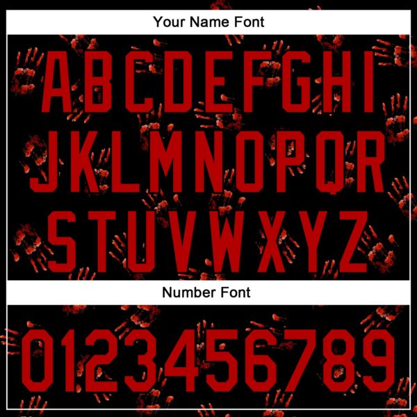 Custom Black Red 3D Halloween Skull Horror Night Trick Treat Party Costume Ideas Authentic Baseball Jersey