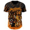 Custom Black Bay Orange 3D Halloween Pumpkin Scary Doodle Party Costume Ideas Authentic Baseball Jersey