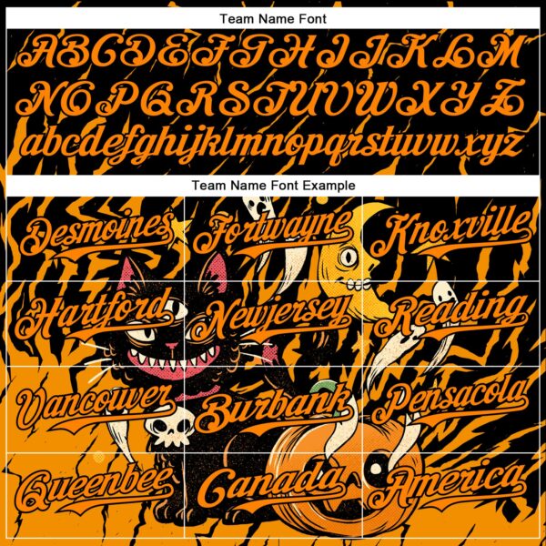 Custom Black Bay Orange 3D Halloween Pumpkin Scary Doodle Party Costume Ideas Authentic Baseball Jersey