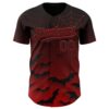 Custom Black Red 3D Halloween Spider Net Bats Party Costume Ideas Authentic Baseball Jersey