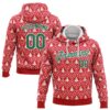 Custom Stitched Red Kelly Green-White 3D Christmas Trees Sports Pullover Sweatshirt Hoodie