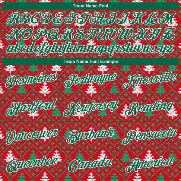 Custom Stitched Red Kelly Green-White 3D Christmas Trees Sports Pullover Sweatshirt Hoodie