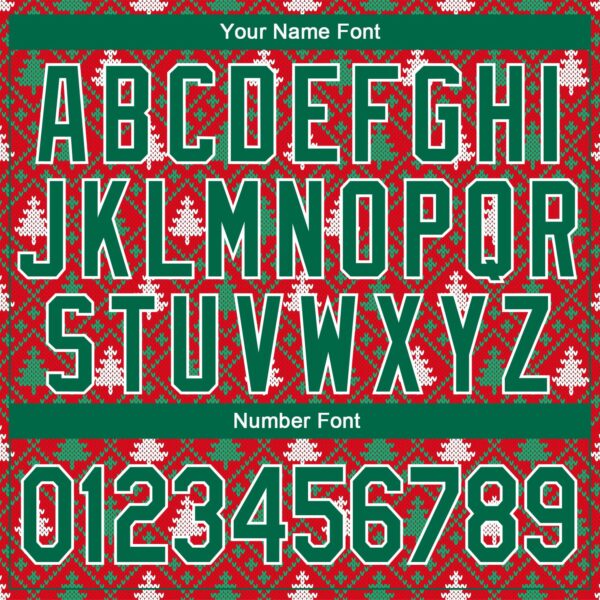 Custom Stitched Red Kelly Green-White 3D Christmas Trees Sports Pullover Sweatshirt Hoodie