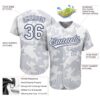 Custom White White-Navy 3D Pattern Design Authentic Baseball Jersey