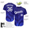 Custom Royal White-Navy 3D Pattern Design Authentic Baseball Jersey