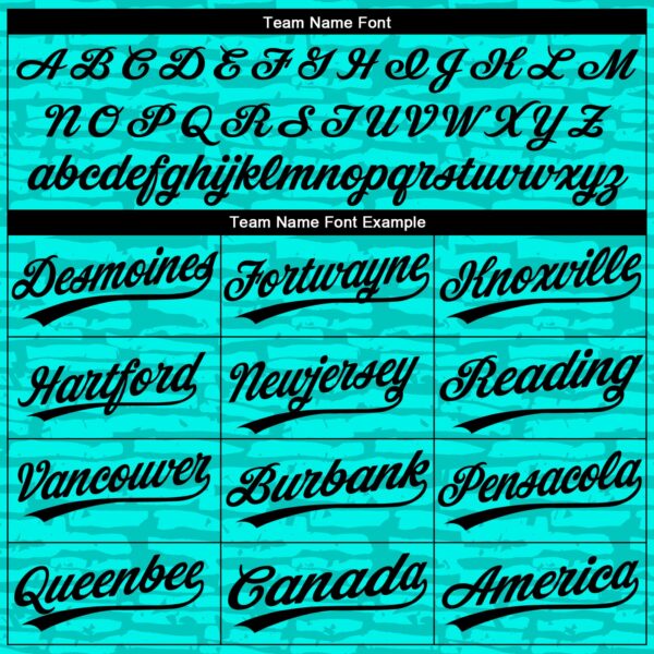 Custom Teal Black 3D Pattern Design Authentic Baseball Jersey