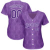 Custom Purple Purple-White 3D Pattern Design Authentic Baseball Jersey