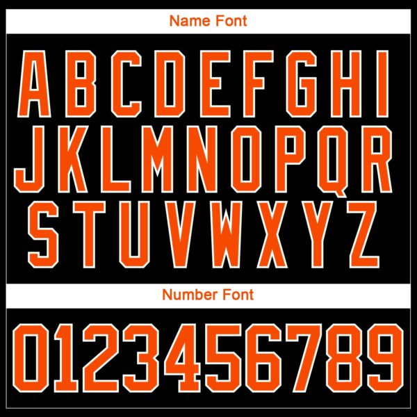 Custom Orange Black-White 3D Pattern Geometric Shape Hockey Lace Neck Jersey