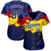 Custom Figure Royal-Gold 3D Pattern Design Authentic Baseball Jersey