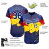 Custom Figure Royal-Gold 3D Pattern Design Authentic Baseball Jersey