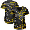 Custom Black Black-Gold 3D Pattern Design Authentic Baseball Jersey