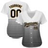 Custom White Black-Old Gold 3D Pattern Design Authentic Baseball Jersey
