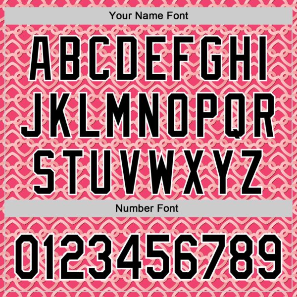 Custom Neon Pink Black-White Valentine's Day Love Heart Authentic Baseball Jersey