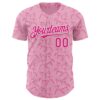 Custom Light Pink Hot Pink-White Valentine's Day Unicorn Authentic Baseball Jersey