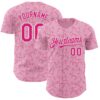 Custom Light Pink Hot Pink-White Valentine's Day Unicorn Authentic Baseball Jersey