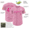 Custom Light Pink Hot Pink-White Valentine's Day Unicorn Authentic Baseball Jersey