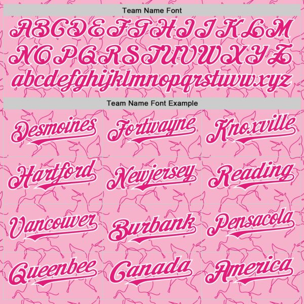 Custom Light Pink Hot Pink-White Valentine's Day Unicorn Authentic Baseball Jersey
