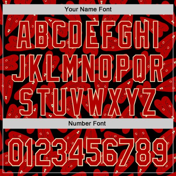 Custom Black Red-Cream Valentine's Day Love Heart Authentic Baseball Jersey