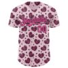 Custom Pink Black Valentine's Day Love Heart Authentic Baseball Jersey